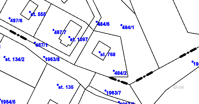 Parcela st. 768 v KÚ Kamenný Přívoz, Katastrální mapa
