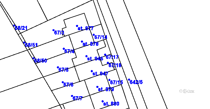 Parcela st. 67/17 v KÚ Kamenný Přívoz, Katastrální mapa