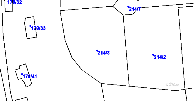 Parcela st. 214/3 v KÚ Kamenný Přívoz, Katastrální mapa