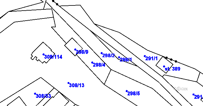 Parcela st. 298/2 v KÚ Kamenný Přívoz, Katastrální mapa