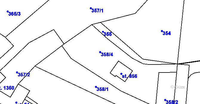 Parcela st. 358/4 v KÚ Kamenný Přívoz, Katastrální mapa