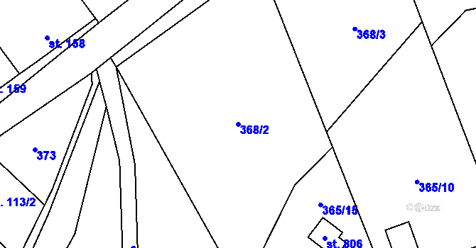 Parcela st. 368/2 v KÚ Kamenný Přívoz, Katastrální mapa