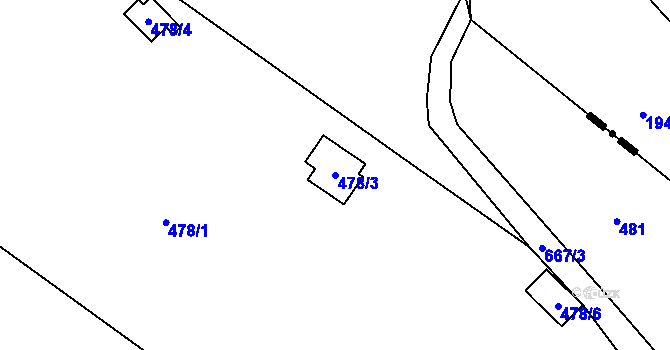 Parcela st. 478/3 v KÚ Kamenný Přívoz, Katastrální mapa