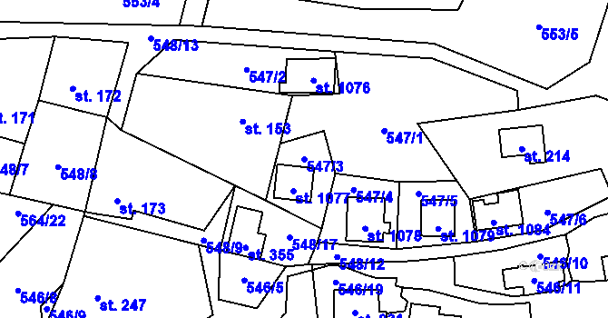 Parcela st. 547/3 v KÚ Kamenný Přívoz, Katastrální mapa