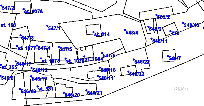 Parcela st. 547/6 v KÚ Kamenný Přívoz, Katastrální mapa