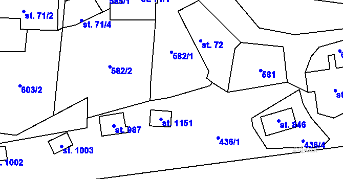 Parcela st. 436/34 v KÚ Kamenný Přívoz, Katastrální mapa