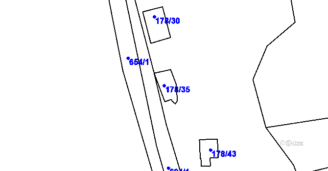 Parcela st. 178/35 v KÚ Kamenný Přívoz, Katastrální mapa