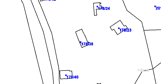 Parcela st. 178/38 v KÚ Kamenný Přívoz, Katastrální mapa