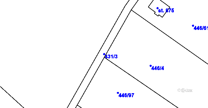 Parcela st. 431/3 v KÚ Kamenný Přívoz, Katastrální mapa