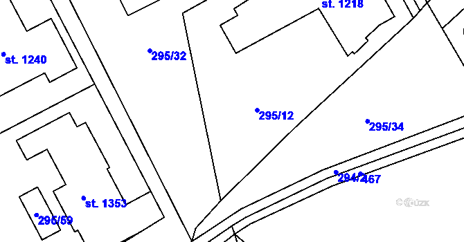 Parcela st. 295/47 v KÚ Kamenný Přívoz, Katastrální mapa