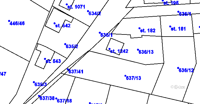 Parcela st. 635/6 v KÚ Kamenný Přívoz, Katastrální mapa