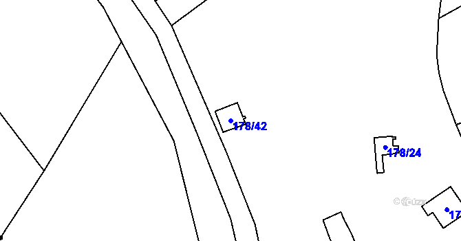 Parcela st. 178/42 v KÚ Kamenný Přívoz, Katastrální mapa