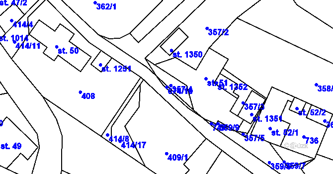 Parcela st. 674/10 v KÚ Kamenný Přívoz, Katastrální mapa