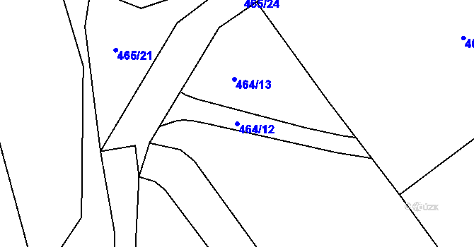 Parcela st. 464/12 v KÚ Kamenný Přívoz, Katastrální mapa