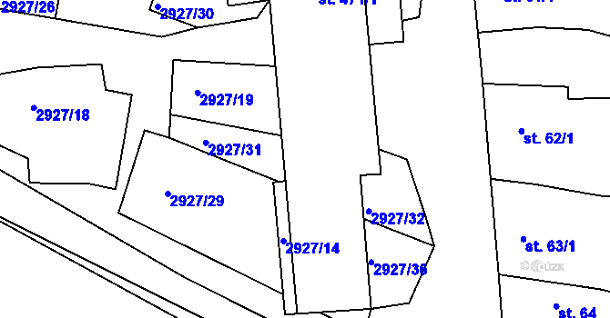Parcela st. 471/3 v KÚ Kamenný Újezd, Katastrální mapa
