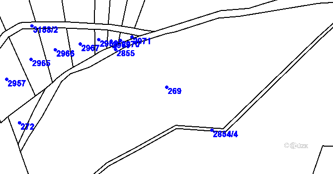 Parcela st. 269 v KÚ Kamenný Újezd, Katastrální mapa