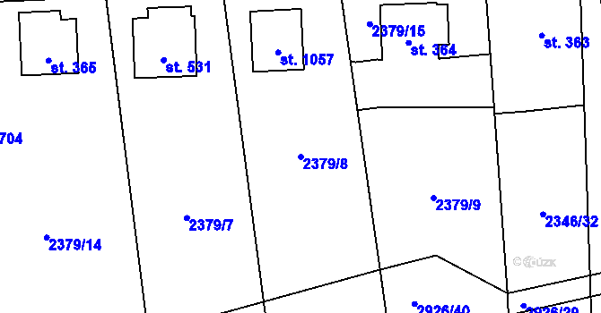 Parcela st. 2379/8 v KÚ Kamenný Újezd, Katastrální mapa