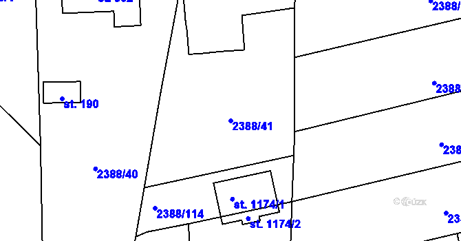 Parcela st. 2388/41 v KÚ Kamenný Újezd, Katastrální mapa