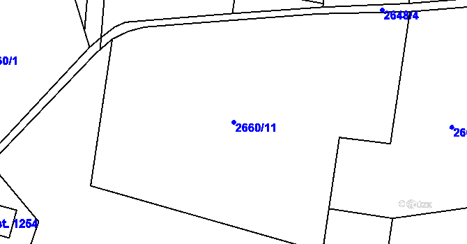 Parcela st. 2660/11 v KÚ Kamenný Újezd, Katastrální mapa