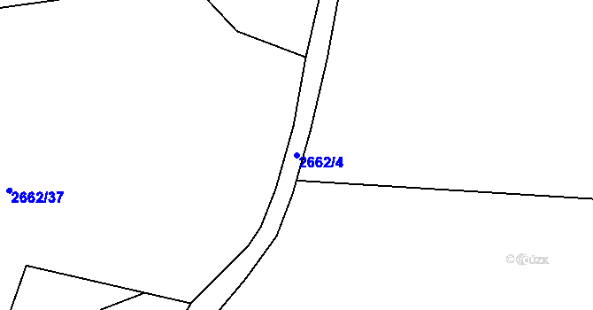 Parcela st. 2662/4 v KÚ Kamenný Újezd, Katastrální mapa