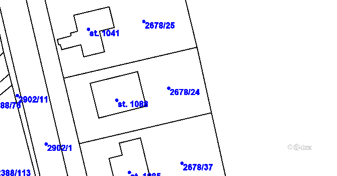 Parcela st. 2678/24 v KÚ Kamenný Újezd, Katastrální mapa