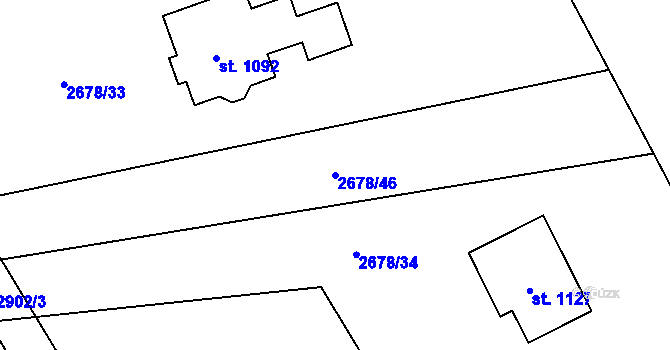 Parcela st. 2678/46 v KÚ Kamenný Újezd, Katastrální mapa