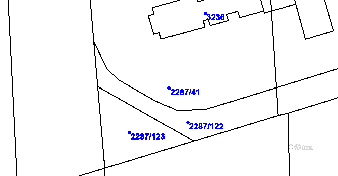 Parcela st. 2287/41 v KÚ Kamenný Újezd, Katastrální mapa