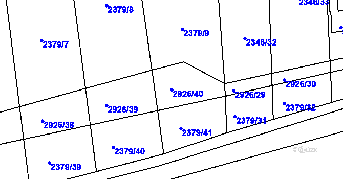 Parcela st. 2926/40 v KÚ Kamenný Újezd, Katastrální mapa