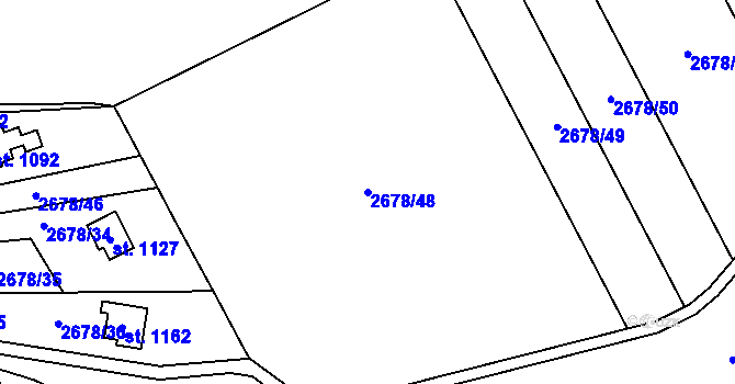 Parcela st. 2678/48 v KÚ Kamenný Újezd, Katastrální mapa