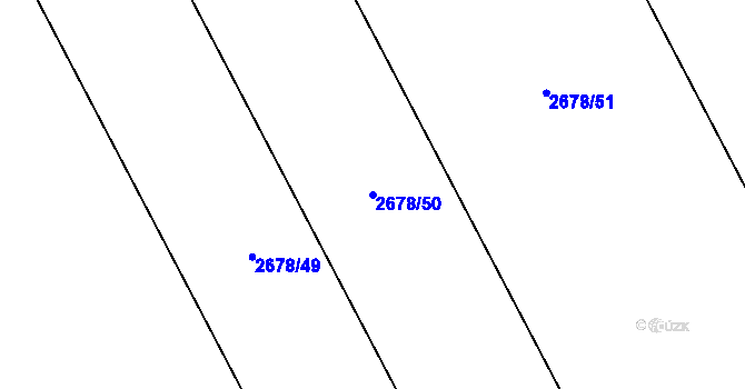 Parcela st. 2678/50 v KÚ Kamenný Újezd, Katastrální mapa