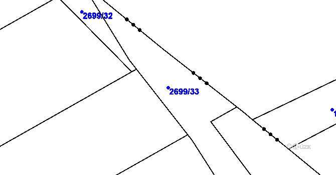 Parcela st. 2699/33 v KÚ Kamenný Újezd, Katastrální mapa