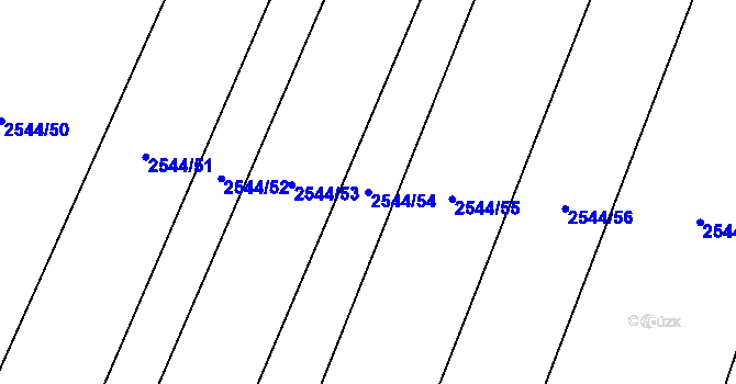 Parcela st. 2544/54 v KÚ Kamenný Újezd, Katastrální mapa