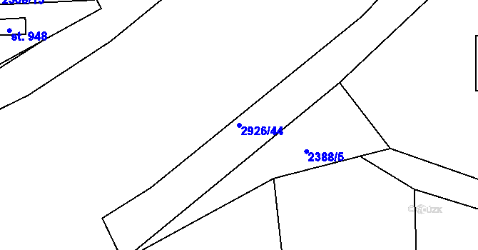 Parcela st. 2926/44 v KÚ Kamenný Újezd, Katastrální mapa