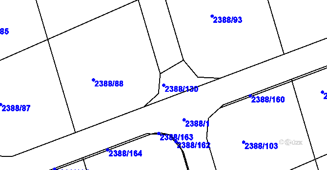 Parcela st. 2388/130 v KÚ Kamenný Újezd, Katastrální mapa