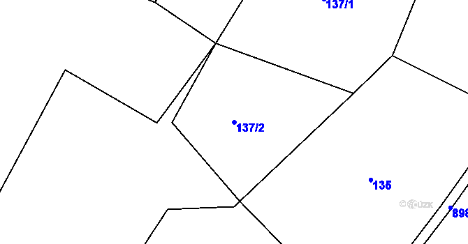 Parcela st. 137/2 v KÚ Kamenný Újezd u Rokycan, Katastrální mapa