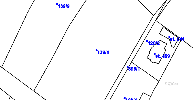 Parcela st. 139/1 v KÚ Kamenný Újezd u Rokycan, Katastrální mapa