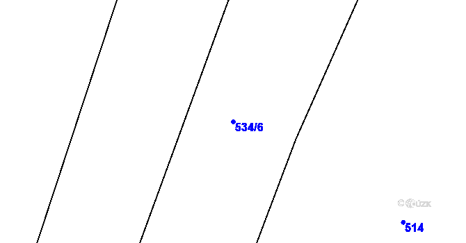 Parcela st. 534/6 v KÚ Kamenný Újezd u Rokycan, Katastrální mapa
