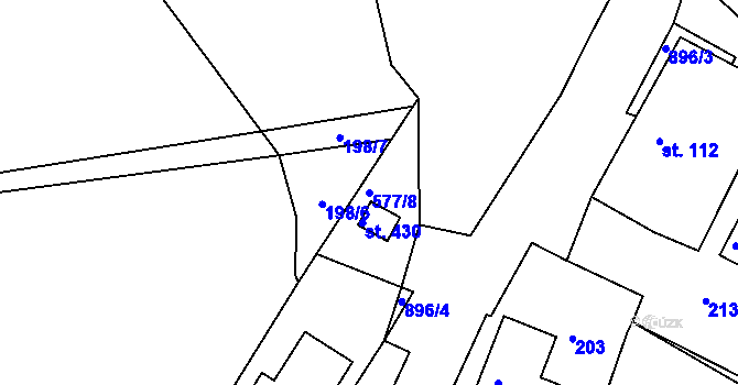 Parcela st. 577/8 v KÚ Kamenný Újezd u Rokycan, Katastrální mapa