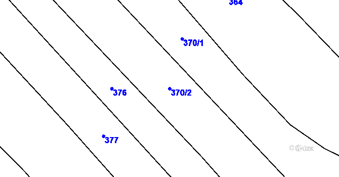 Parcela st. 370/2 v KÚ Kamenný Újezd u Rokycan, Katastrální mapa