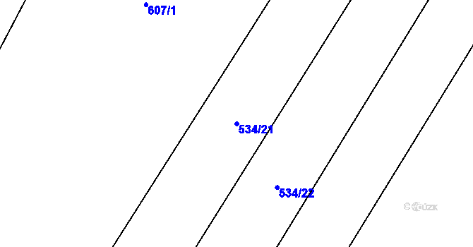 Parcela st. 534/21 v KÚ Kamenný Újezd u Rokycan, Katastrální mapa