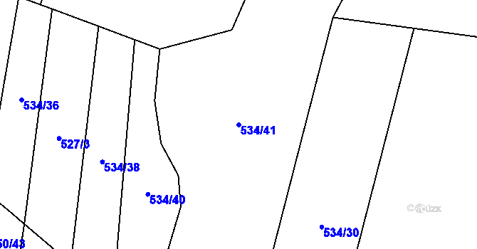 Parcela st. 534/41 v KÚ Kamenný Újezd u Rokycan, Katastrální mapa
