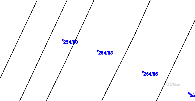 Parcela st. 254/88 v KÚ Kamenný Újezd u Rokycan, Katastrální mapa