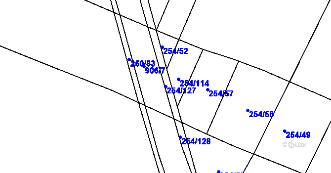 Parcela st. 254/127 v KÚ Kamenný Újezd u Rokycan, Katastrální mapa