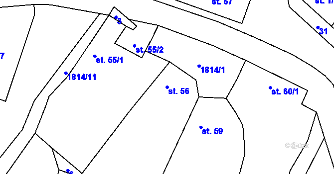 Parcela st. 56 v KÚ Kamýk u Litoměřic, Katastrální mapa