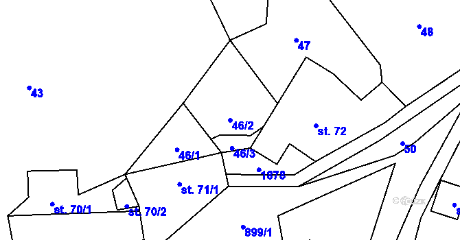 Parcela st. 46/2 v KÚ Kamýk u Litoměřic, Katastrální mapa