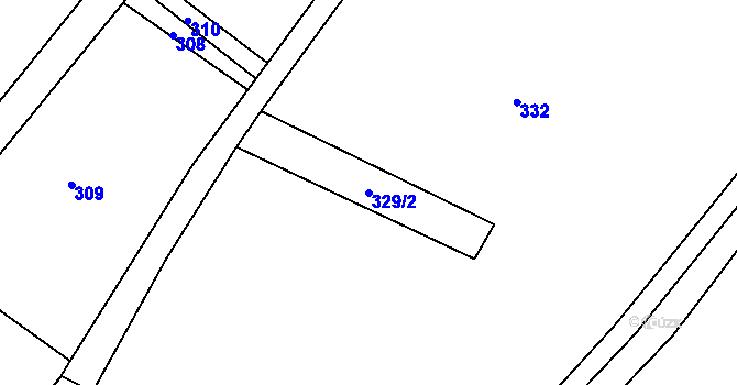 Parcela st. 329/2 v KÚ Kamýk u Litoměřic, Katastrální mapa