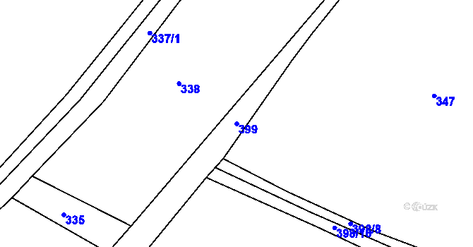 Parcela st. 399 v KÚ Kamýk u Litoměřic, Katastrální mapa
