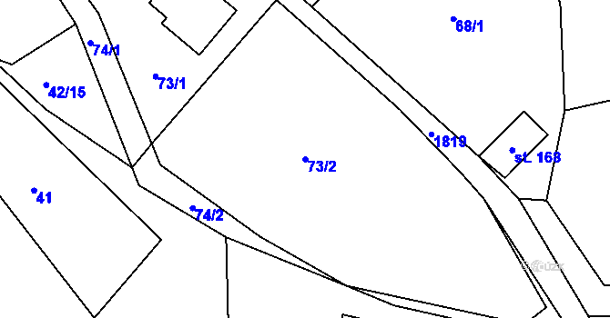 Parcela st. 73/2 v KÚ Kamýk u Litoměřic, Katastrální mapa