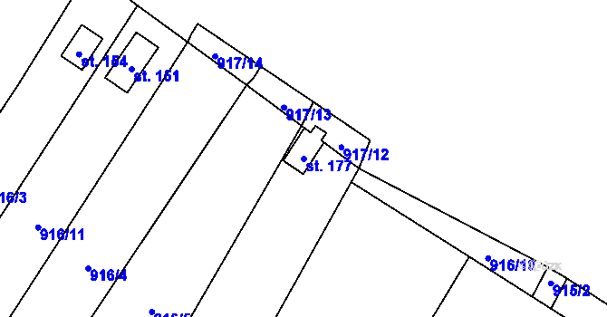 Parcela st. 177 v KÚ Kamýk u Litoměřic, Katastrální mapa