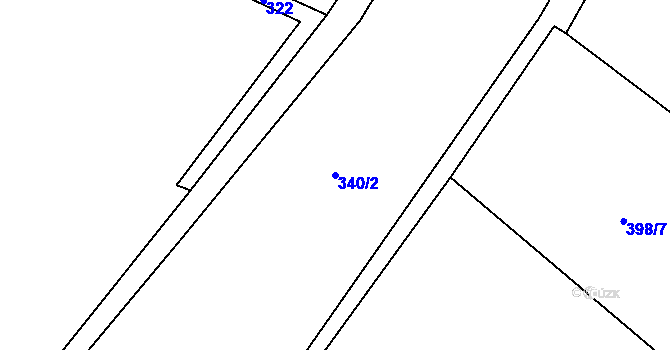 Parcela st. 340/2 v KÚ Kamýk u Litoměřic, Katastrální mapa